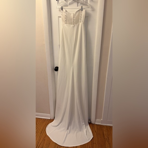 Lulu's Elegant Strapless White Dress - Picture 3 of 5